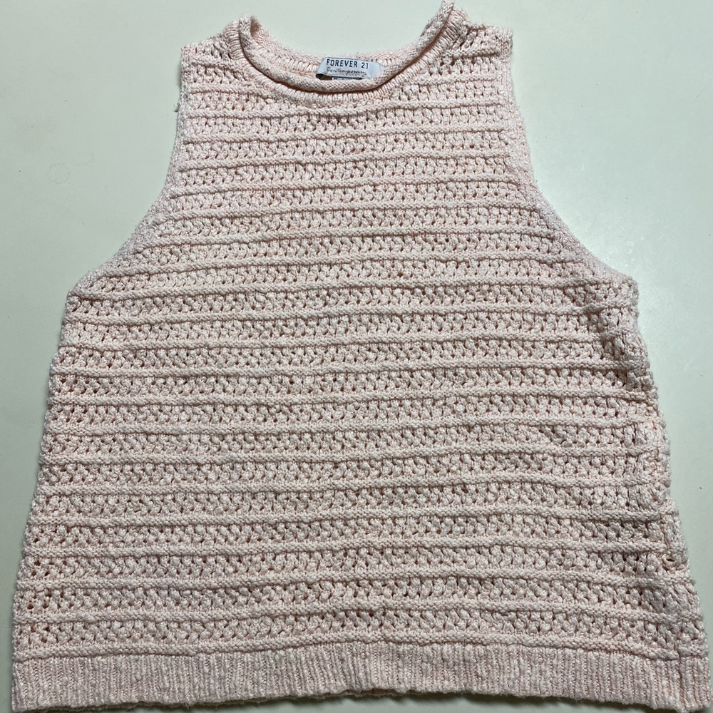 Forever 21 Contemporary Knit Top Pink Size L